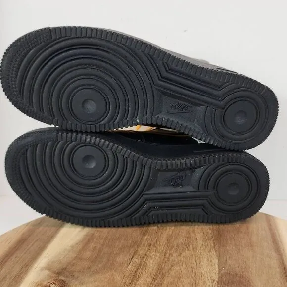 Nike Air Force 1 Low Black Gold White Mens Size 6.5 Women's 8 Steelers Custom by