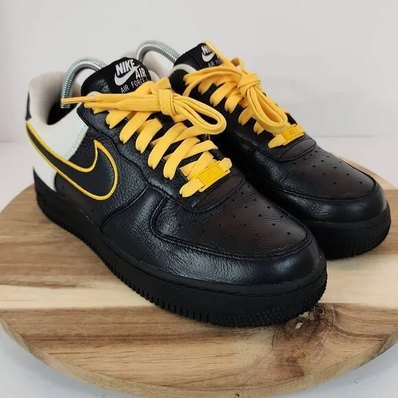 Nike Air Force 1 Low Black Gold White Mens Size 6.5 Women's 8 Steelers Custom by