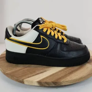 Nike Air Force 1 Low Black Gold White Mens Size 6.5 Women's 8 Steelers Custom by
