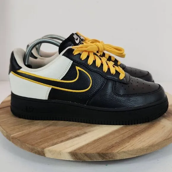 Nike Air Force 1 Low Black Gold White Mens Size 6.5 Women's 8 Steelers Custom by