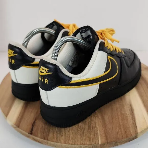 Nike Air Force 1 Low Black Gold White Mens Size 6.5 Women's 8 Steelers Custom by