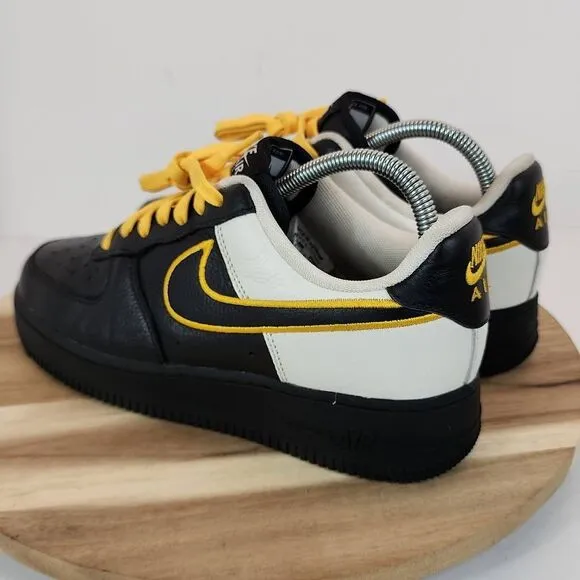 Nike Air Force 1 Low Black Gold White Mens Size 6.5 Women's 8 Steelers Custom by