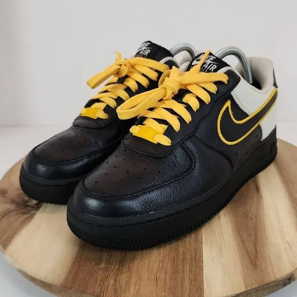 Nike Air Force 1 Low Black Gold White Mens Size 6.5 Women's 8 Steelers Custom by