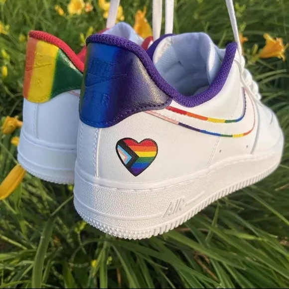 Nike Air Force 1 Low - Rainbow Pride Custom Painted Sneakers -  Size 7Y / 8.5W