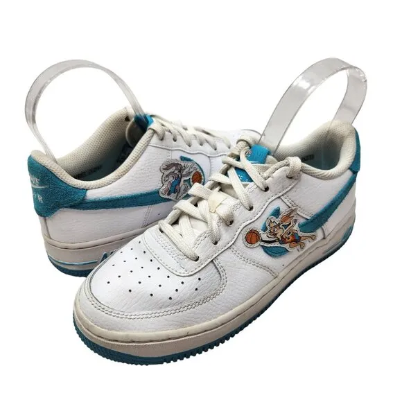 Nike Air Force 1 Low Top Space Jam Bugs Bunny White Sneakers DM3353-100 4.5Y