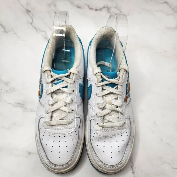 Nike Air Force 1 Low Top Space Jam Bugs Bunny White Sneakers DM3353-100 4.5Y
