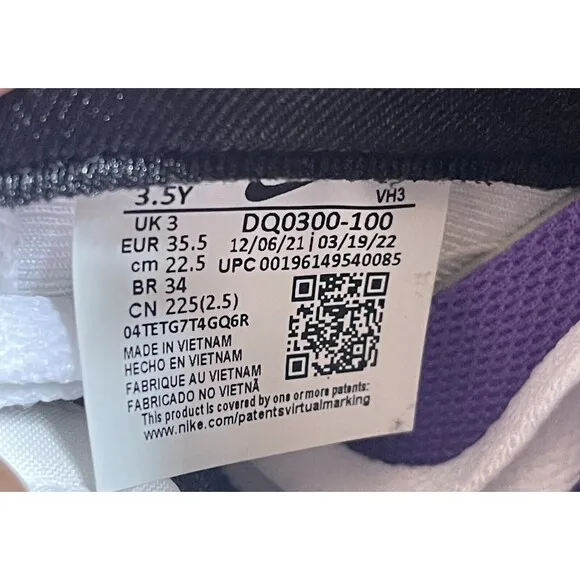 Nike Air Force 1 LV8 (GS) 'World Champ' DQ0300-100 Youth Boys 3.5 New No Box