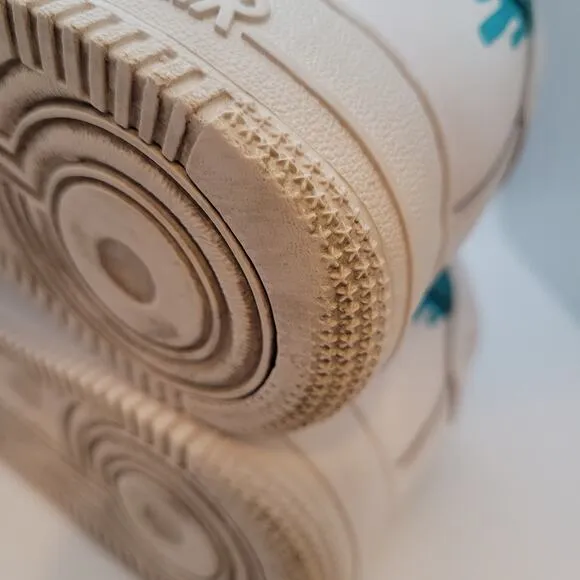 Nike Air Force 1 Mid Custom Drip Shoes Size 6 Youth White and Teal 2019