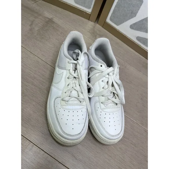 Nike Air Force 1 White Vast Grey Youth Sneaker 314219-134 Sz 5 Y Big Boys Girls