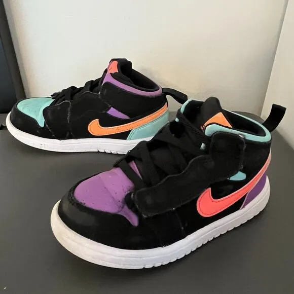 Nike Air Jordan 1 Alt Mid Athletic Shoes Toddler Size 9C Multicolor AR6352-083
