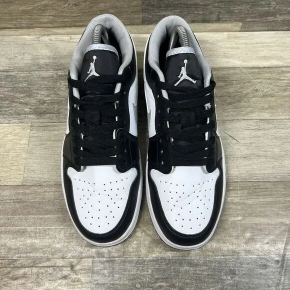 Nike Air Jordan 1 Low Retro Shadow Toe Men's 7 Black White Gray Shoes 553558-040