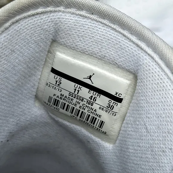 Nike Air Jordan 1 Low Triple White Shoes Men's Size 12 Sneakers Retro 553558-130