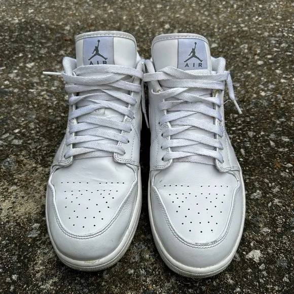 Nike Air Jordan 1 Low Triple White Shoes Men's Size 12 Sneakers Retro 553558-130