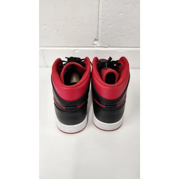 Nike Air Jordan 1 Mid Retro Basketball Shoes, Size 9.5, In Gym Red/Black-White