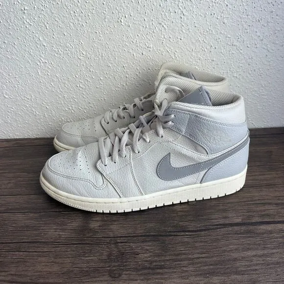 Nike Air Jordan 1 Mid Retro SE Grey‎ Fog Sneakers Shoes 852542-003 Mens Size 11