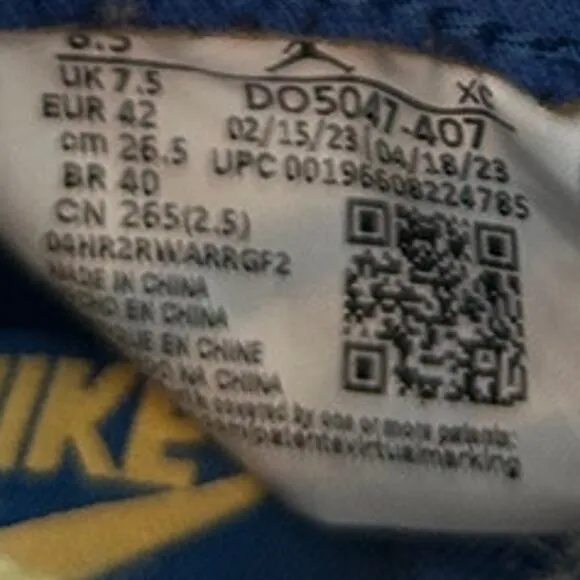 Nike - Air Jordan 1 OK Retro - Sneakers - Blue/Yellow - Men's - 8.5 - DO5047-407