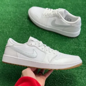 Nike Air Jordan 1 Retro Golf Low Mens Shoes 'White Gum' DD9315-111 VNDS Size 15