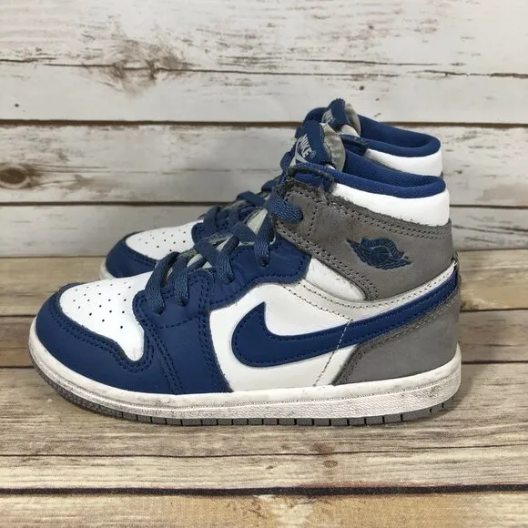 Nike Air Jordan 1 Retro High OG True Blue Shoes Youth Boys Size 10C FD1413-410