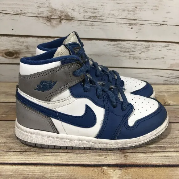 Nike Air Jordan 1 Retro High OG True Blue Shoes Youth Boys Size 10C FD1413-410