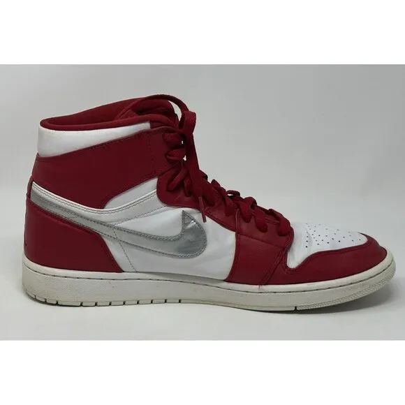 Nike Air Jordan 1 Retro High Silver Medal Shoes Men’s 13 Red White Sneakers