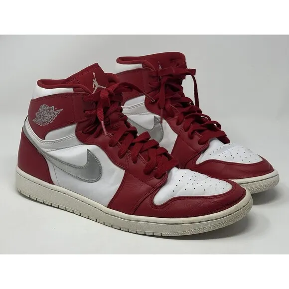 Nike Air Jordan 1 Retro High Silver Medal Shoes Men’s 13 Red White Sneakers