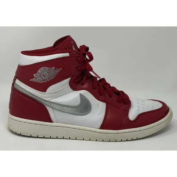 Nike Air Jordan 1 Retro High Silver Medal Shoes Men’s 13 Red White Sneakers