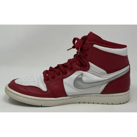 Nike Air Jordan 1 Retro High Silver Medal Shoes Men’s 13 Red White Sneakers