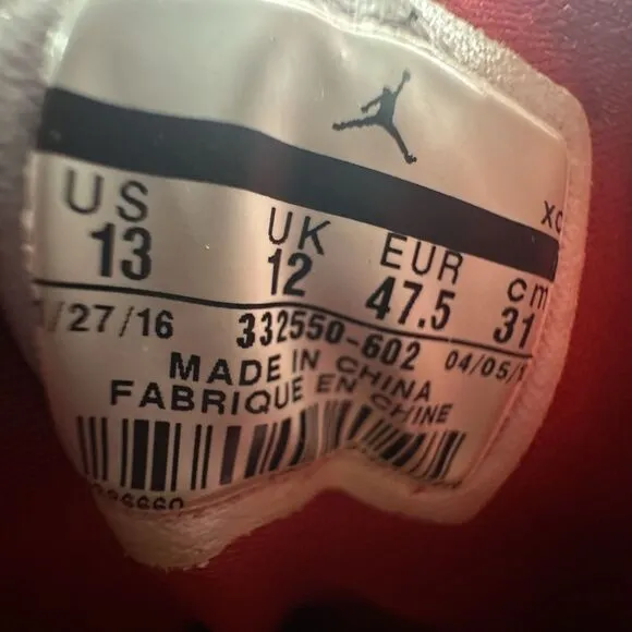 Nike Air Jordan 1 Retro High Silver Medal Shoes Men’s 13 Red White Sneakers