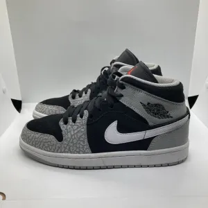 Nike Air Jordan 1 Retro Mid Elephant Toe Size 7 Gray Black Shoes DM6216-016