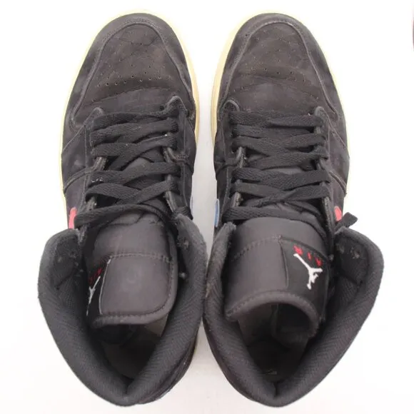 Nike Air Jordan 1 Retro Mid Multicolor Black Swoosh Shoes Men's 9.5 554724-065