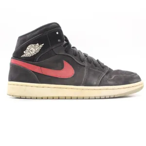 Nike Air Jordan 1 Retro Mid Multicolor Black Swoosh Shoes Men's 9.5 554724-065