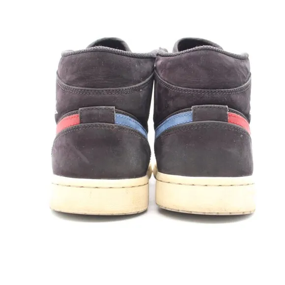 Nike Air Jordan 1 Retro Mid Multicolor Black Swoosh Shoes Men's 9.5 554724-065
