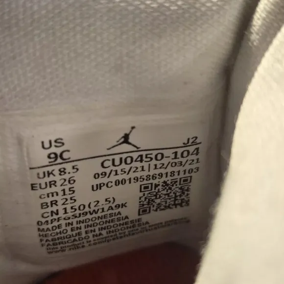 Nike air jordan 1 toddler size 9c retro hightops denim white sneakers shoes baby