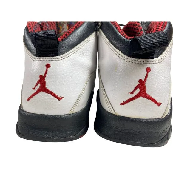 Nike Air Jordan 10 Retro White Red Black Leather Shoes Size 6 Youth 310806 100