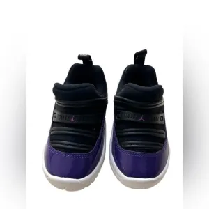 Nike Air Jordan 11 Retro Little Flex Black Purple Shoes BQ7102-005  Toddler 5C