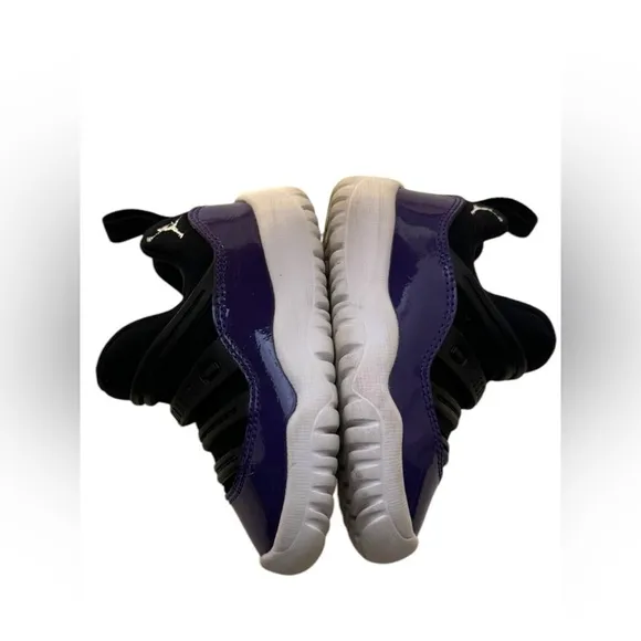 Nike Air Jordan 11 Retro Little Flex Black Purple Shoes BQ7102-005  Toddler 5C