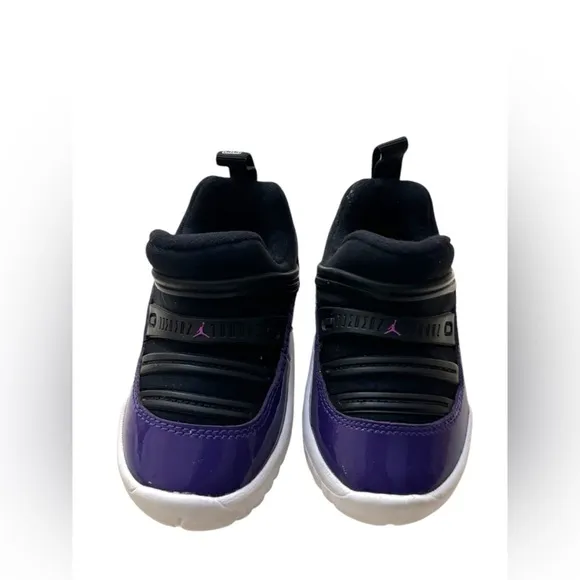 Nike Air Jordan 11 Retro Little Flex Black Purple Shoes BQ7102-005  Toddler 5C