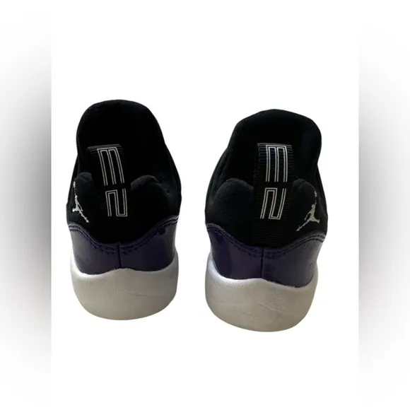 Nike Air Jordan 11 Retro Little Flex Black Purple Shoes BQ7102-005  Toddler 5C