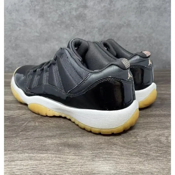 Nike Air Jordan 11 Retro Low Barons Shoes Black 580521 Boys Size 8Y Fast Ship
