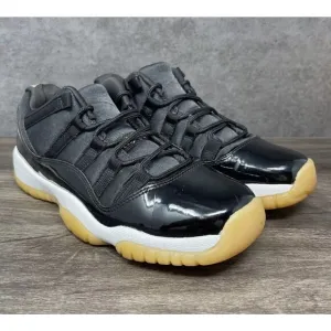 Nike Air Jordan 11 Retro Low Barons Shoes Black 580521 Boys Size 8Y Fast Ship