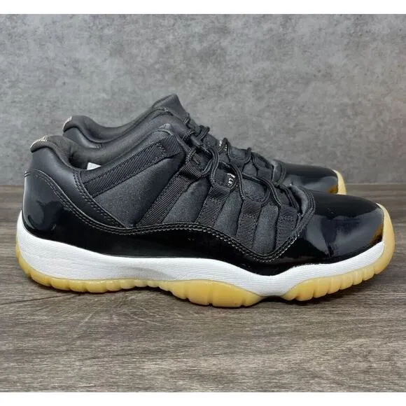 Nike Air Jordan 11 Retro Low Barons Shoes Black 580521 Boys Size 8Y Fast Ship