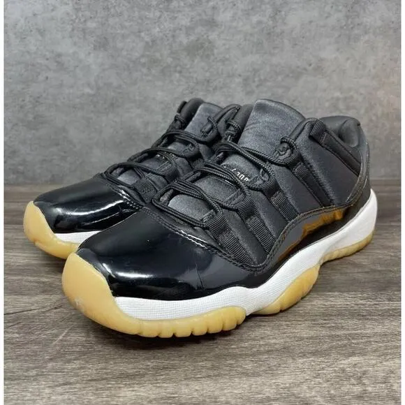 Nike Air Jordan 11 Retro Low Barons Shoes Black 580521 Boys Size 8Y Fast Ship