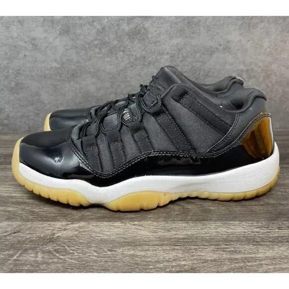 Nike Air Jordan 11 Retro Low Barons Shoes Black 580521 Boys Size 8Y Fast Ship
