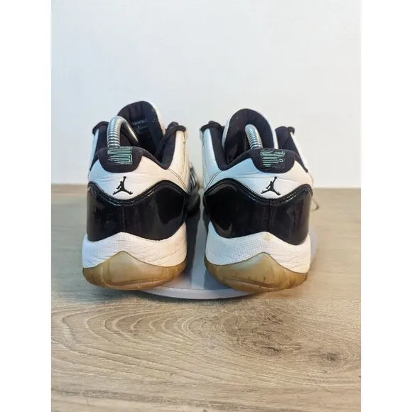 Nike Air Jordan 11 Retro Low White/Black-Emerald Rise 528895-145 Size 10.5