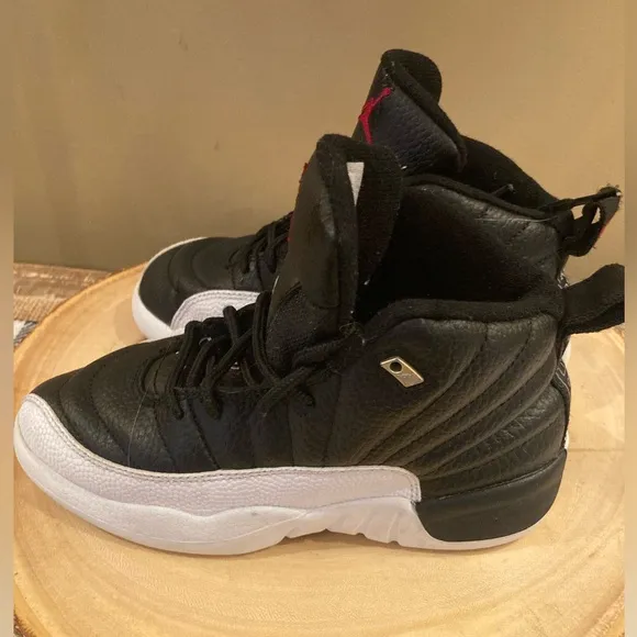 NIKE AIR JORDAN 12 RETRO BLACK FIRE RED 151186-006 Jump man Sz-13.5C