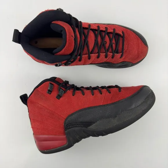 Nike Air Jordan 12 Retro Reverse Flu black and red shoes