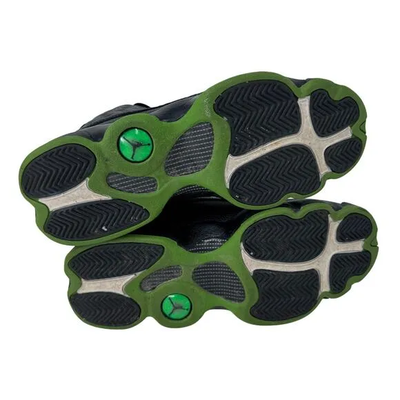 Nike Air Jordan 13 Retro Basketball‎ Shoes 414574-042 Black Green Boys Size 6Y