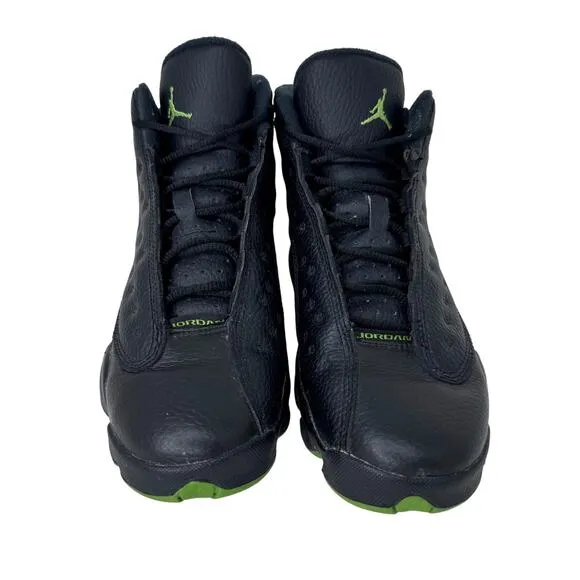 Nike Air Jordan 13 Retro Basketball‎ Shoes 414574-042 Black Green Boys Size 6Y