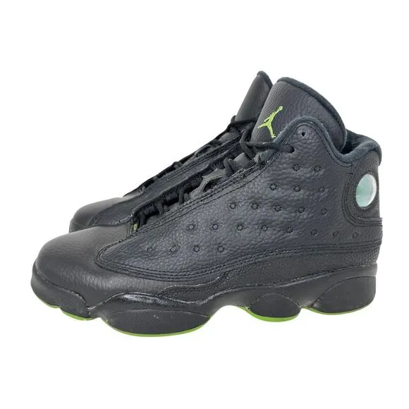 Nike Air Jordan 13 Retro Basketball‎ Shoes 414574-042 Black Green Boys Size 6Y