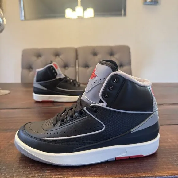 Nike Air Jordan 2 Retro Black Cement GS Shoes